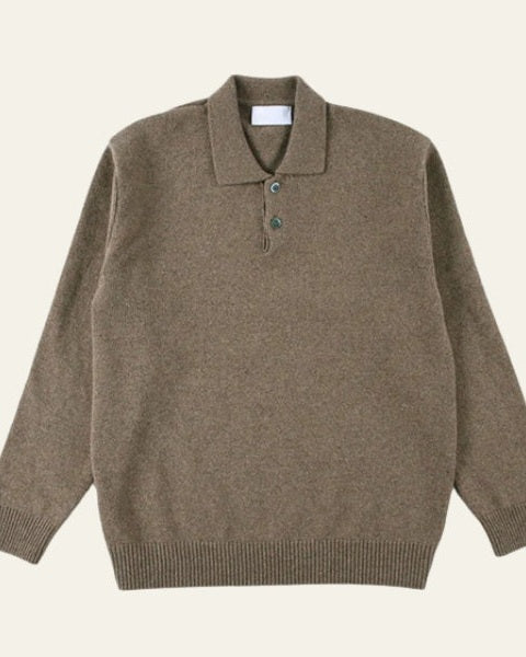 Męski sweter polo z guzikami – miękka dzianina na elegancką, codzienną odzież na jesień