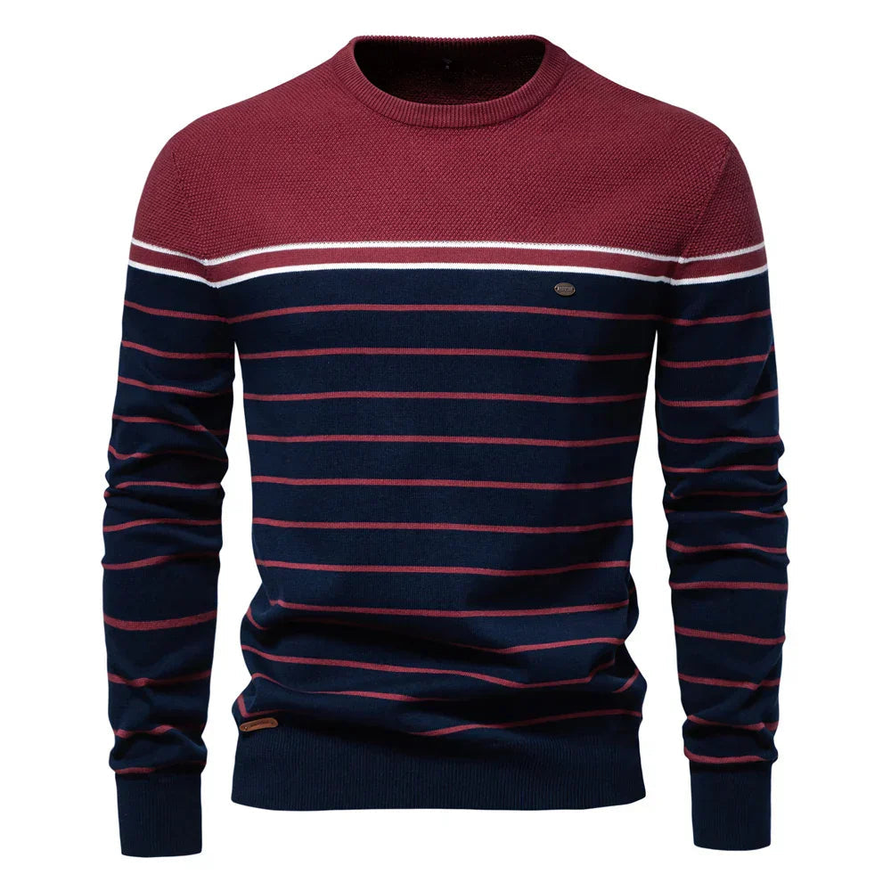 Męski sweter z nadrukiem – Ribbed Everyday Knit do smart casualowych stylizacji