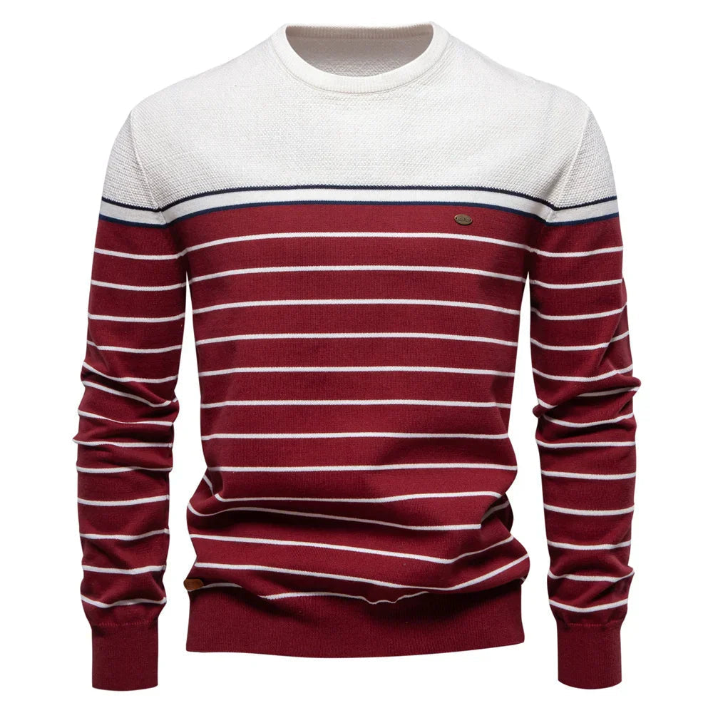 Męski sweter z nadrukiem – Ribbed Everyday Knit do smart casualowych stylizacji