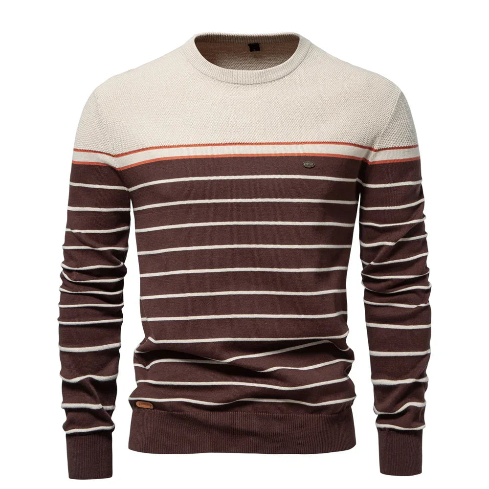 Męski sweter z nadrukiem – Ribbed Everyday Knit do smart casualowych stylizacji
