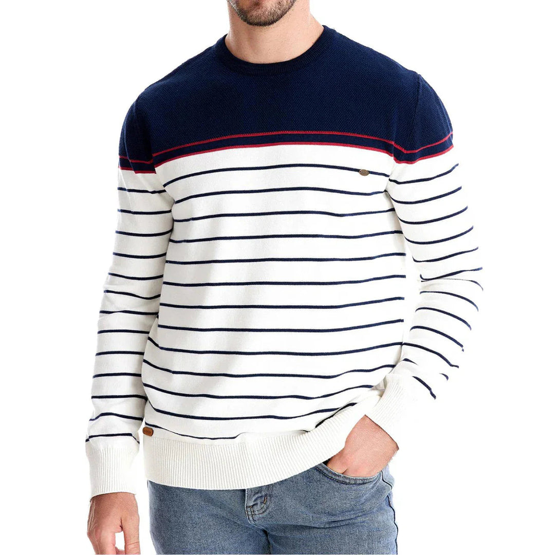Męski sweter z nadrukiem – Ribbed Everyday Knit do smart casualowych stylizacji