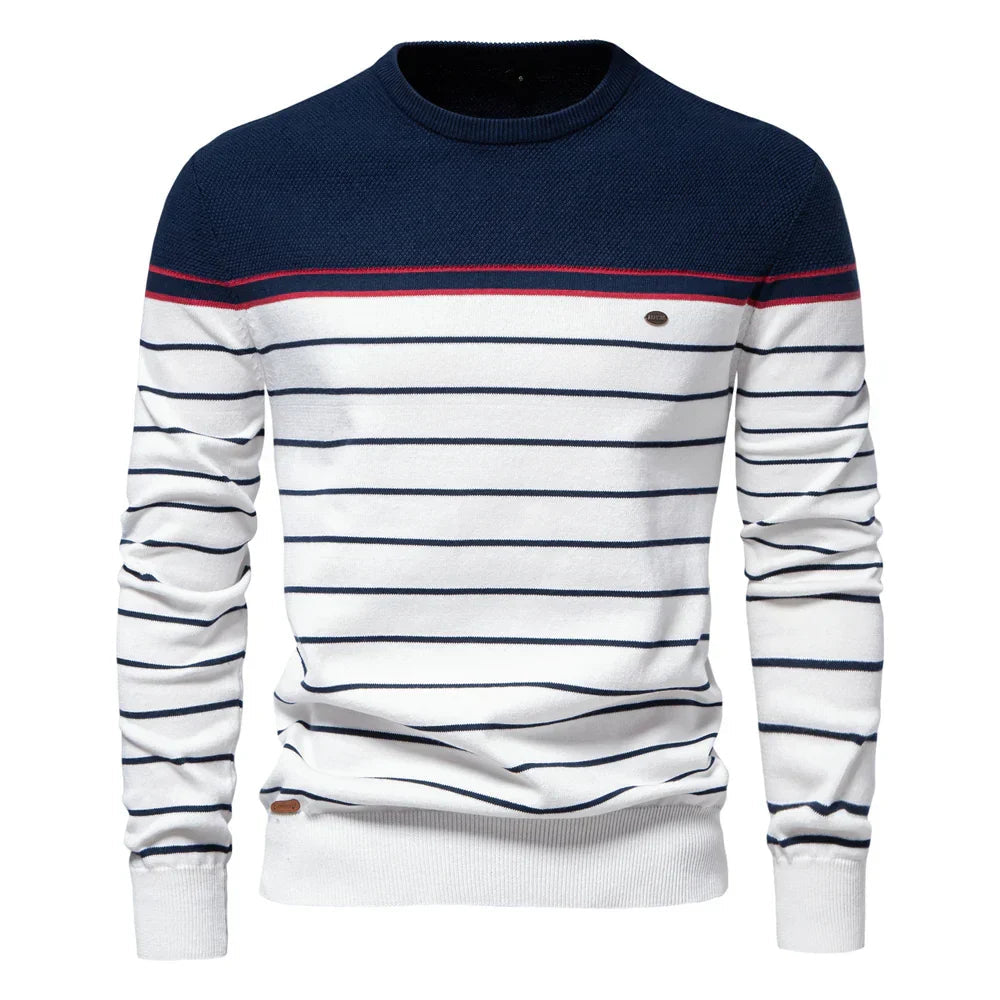 Męski sweter z nadrukiem – Ribbed Everyday Knit do smart casualowych stylizacji