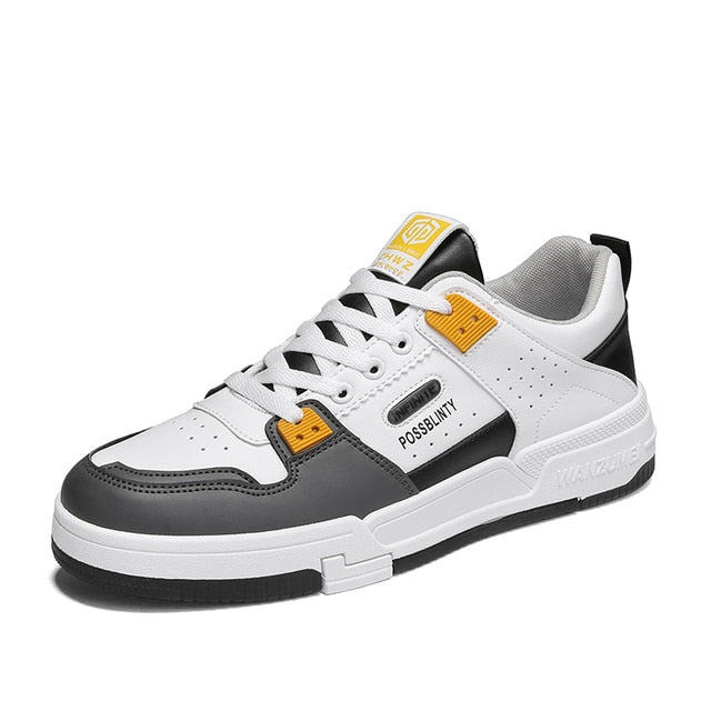 Męskie Niskie Trampki Casual – Sznurowane Buty Streetwear na Codzienną Noszenie