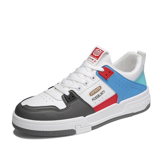 Męskie Niskie Trampki Casual – Sznurowane Buty Streetwear na Codzienną Noszenie