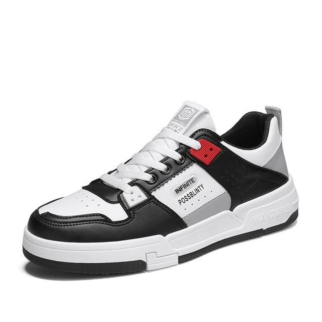 Męskie Niskie Trampki Casual – Sznurowane Buty Streetwear na Codzienną Noszenie