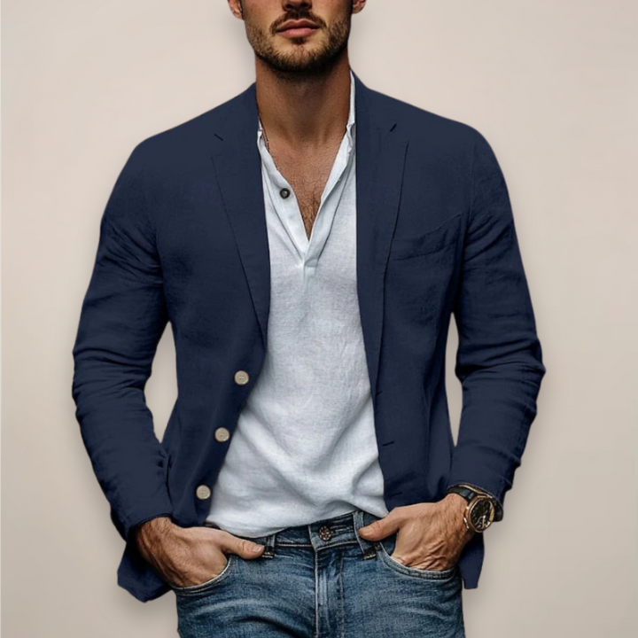 Męska Kurtka Smart Casual – Lekki Slim Blazer na Letnie Dni i Wieczory