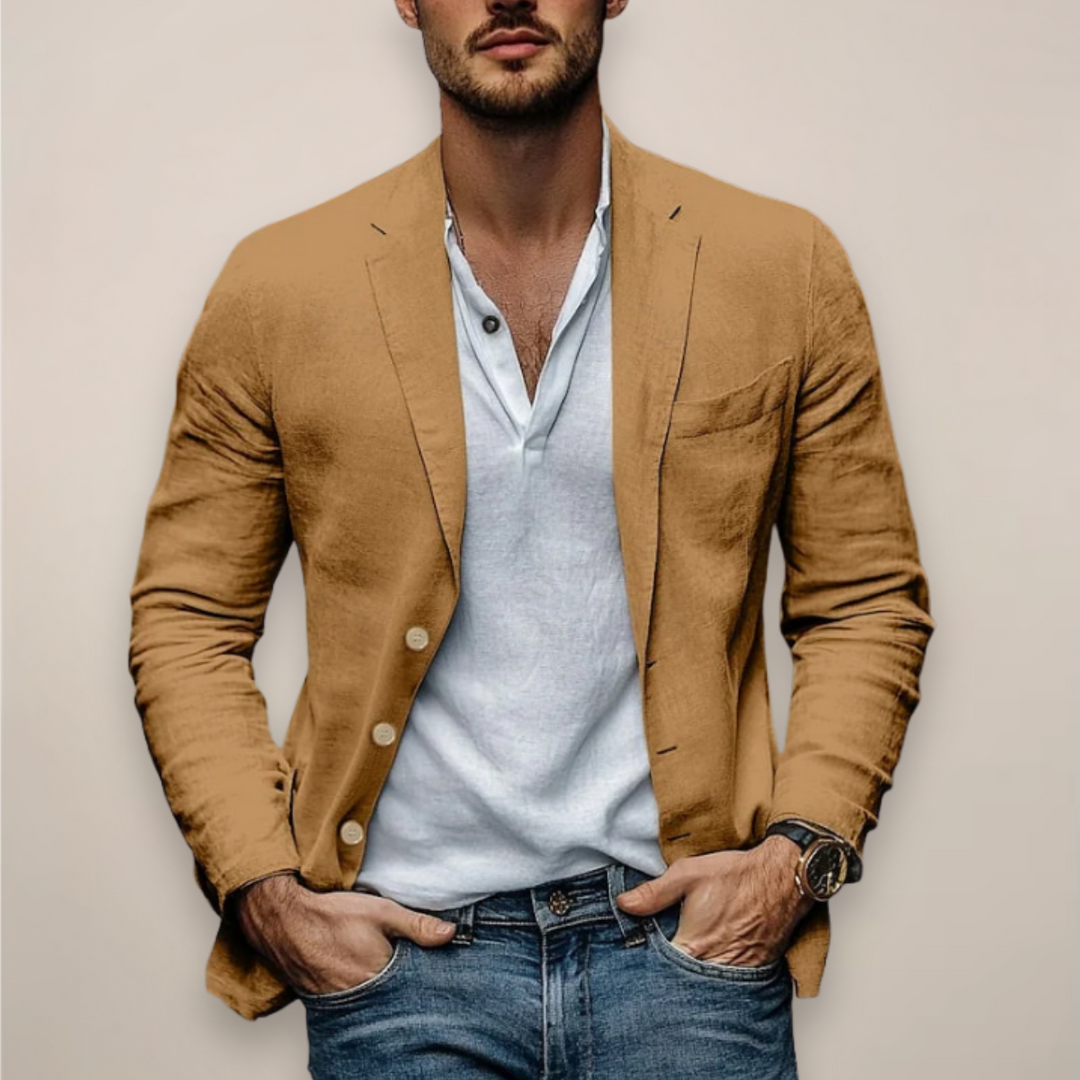 Męska Kurtka Smart Casual – Lekki Slim Blazer na Letnie Dni i Wieczory