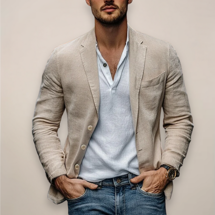 Męska Kurtka Smart Casual – Lekki Slim Blazer na Letnie Dni i Wieczory