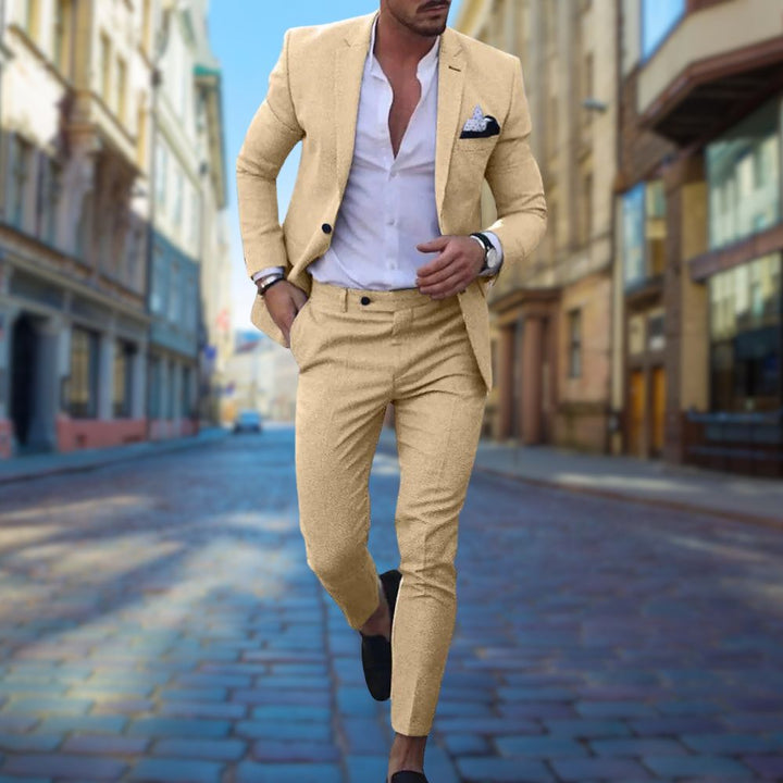 Męski garnitur slim fit – stylowy, wygodny, dopasowany strój formalny na codzienne okazje