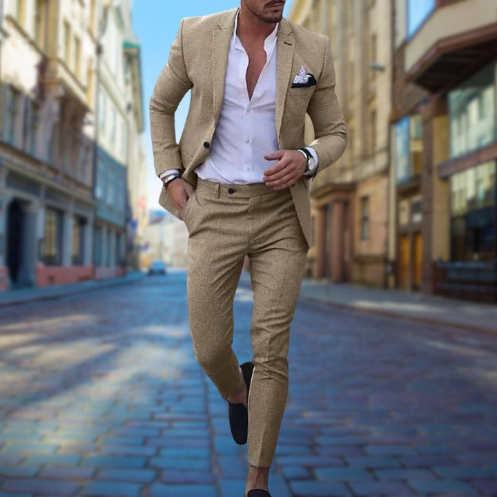 Męski garnitur slim fit – stylowy, wygodny, dopasowany strój formalny na codzienne okazje