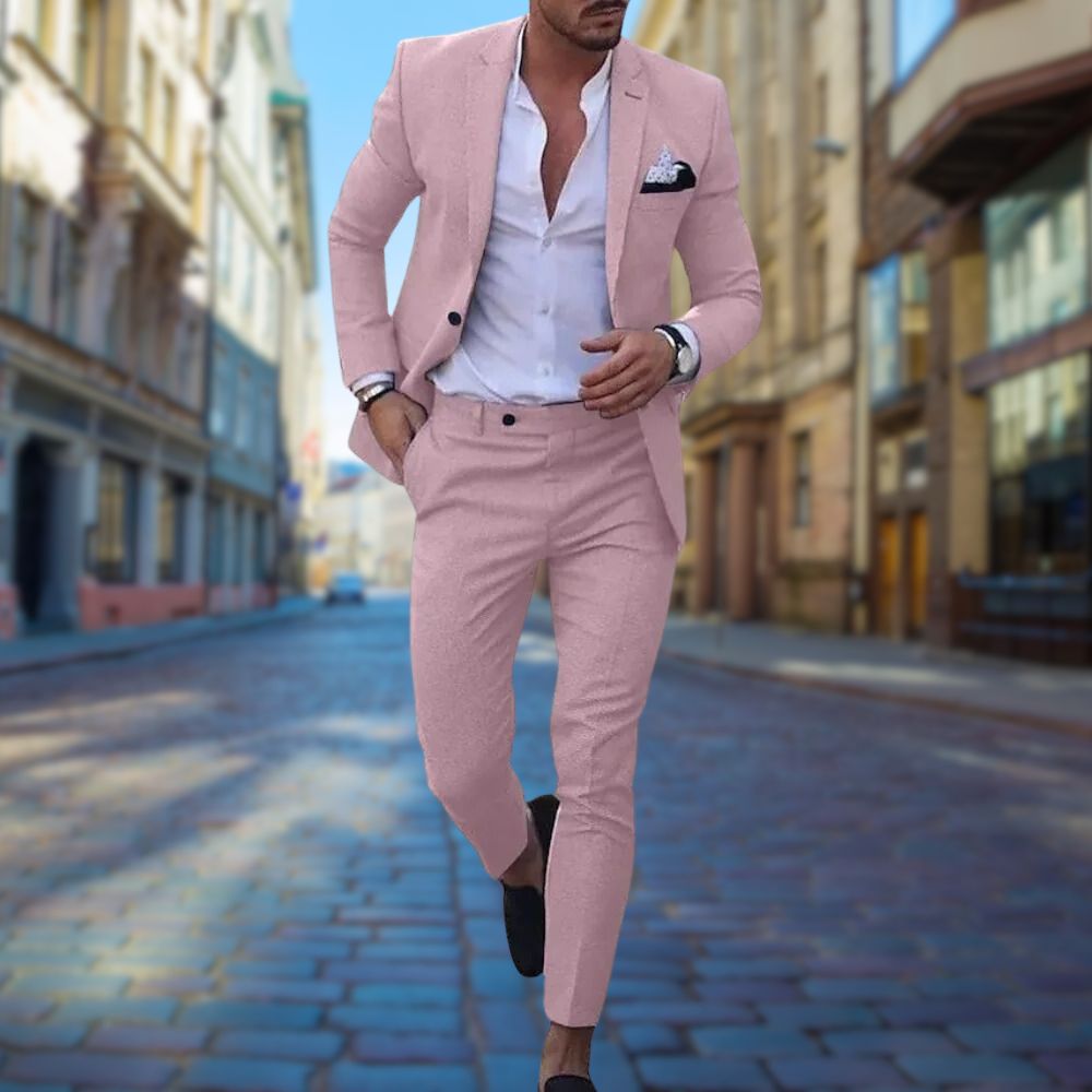 Męski garnitur slim fit – stylowy, wygodny, dopasowany strój formalny na codzienne okazje