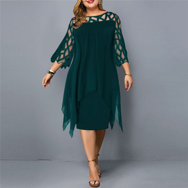 Sukienka midi w rozmiarze plus dla kobiet, elegancka na specjalne okazje