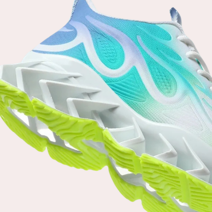 Męskie Sneakersy z Podeszwą Blade Oddychająca Siatka Sznurowane Sportowe Trenerzy