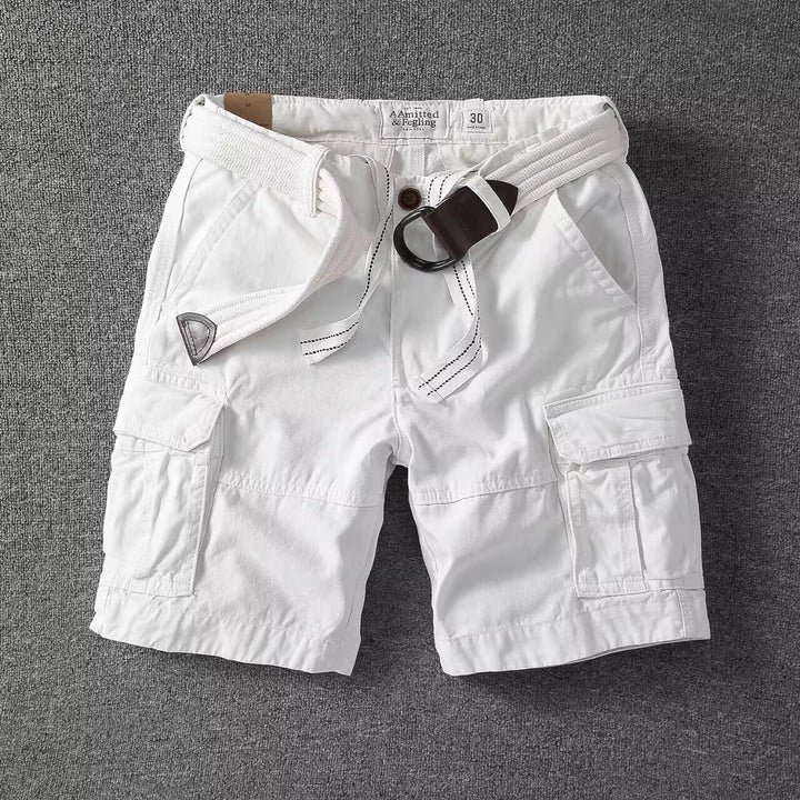 Męskie Spodnie Cargo z Prania w Luźnym Kroju Streetwear