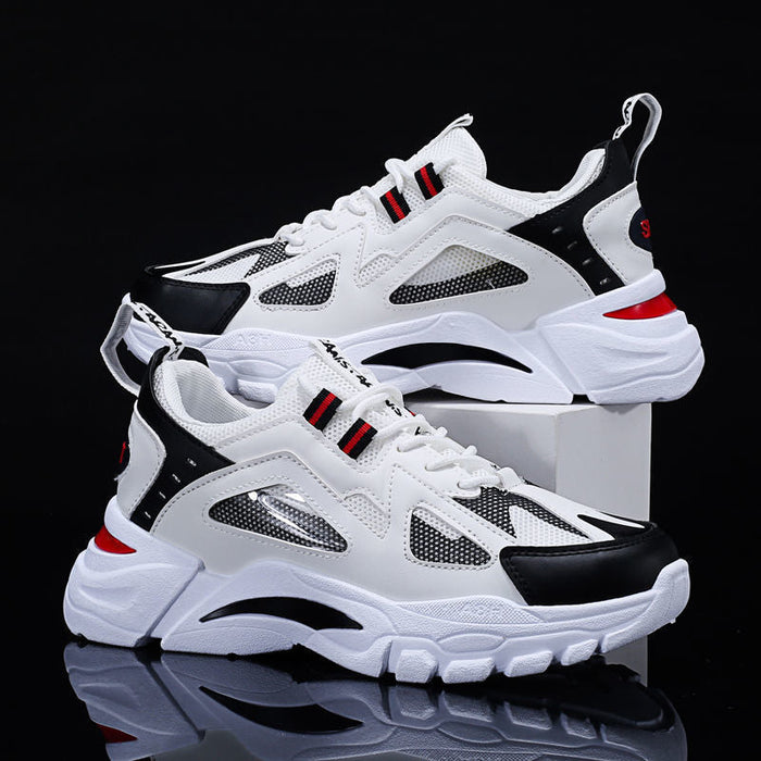 Męskie sneakersy z rzeźbioną podeszwą i warstwowym siateczkowym wierzchem