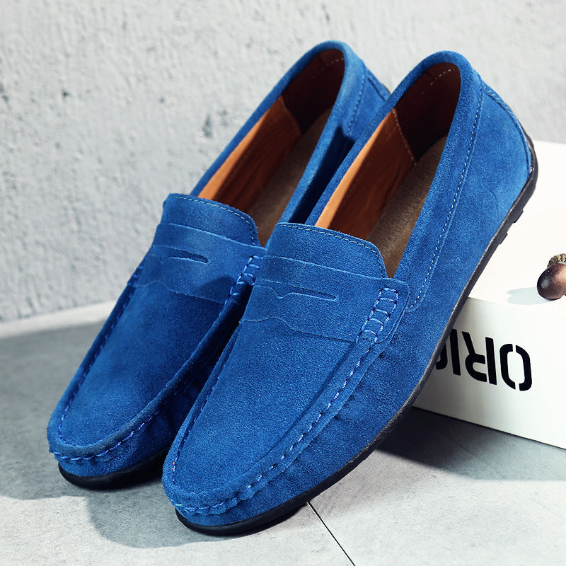 Męskie zamszowe mokasyny typu penny, eleganckie buty casualowe