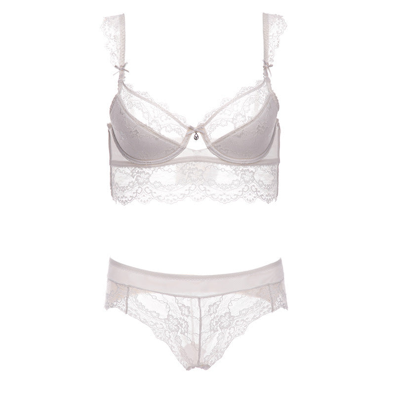 Kobiece Przezroczyste Koronkowe Biustonosze na Fiszbiny Lekkie Lingerie
