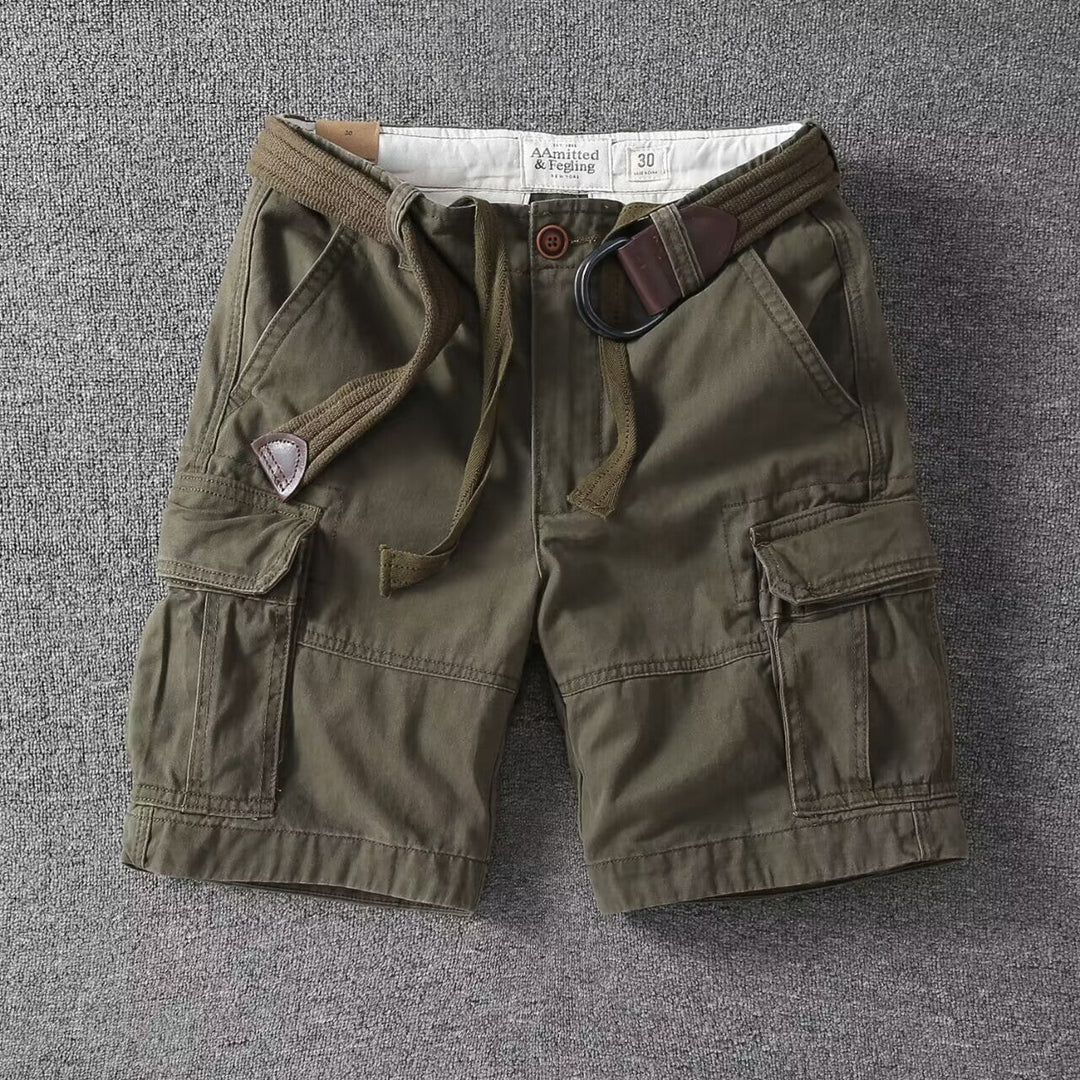 Męskie Spodnie Cargo z Prania w Luźnym Kroju Streetwear