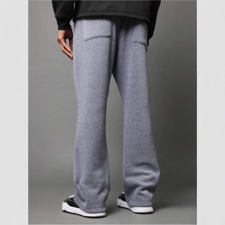 Męskie Spodnie Dresowe z Rozszerzanym Dołem, Komfortowy Krój, Miękka Bawełniana Fleece, Wyluzowany, Stylowy, Codzienny Strój Domowy