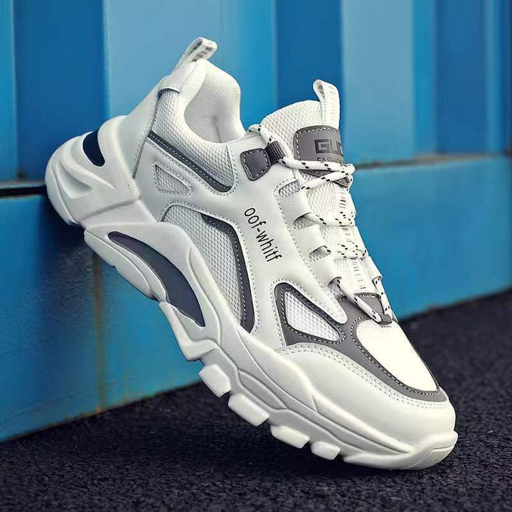 Męskie sneakersy z rzeźbioną podeszwą i warstwowym siateczkowym wierzchem