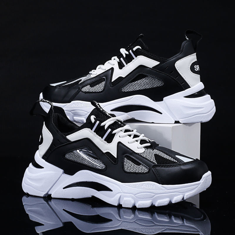 Męskie sneakersy z rzeźbioną podeszwą i warstwowym siateczkowym wierzchem