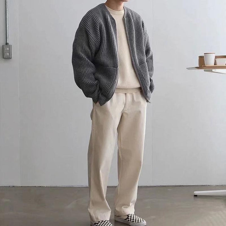 Męski sweter z wysokim kołnierzem – Ciepły, komfortowy, stylowy, casualowy, elegancki pulower