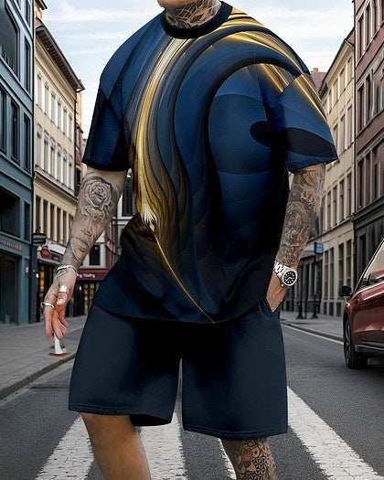 Męski zestaw z nadrukowaną, oversize&