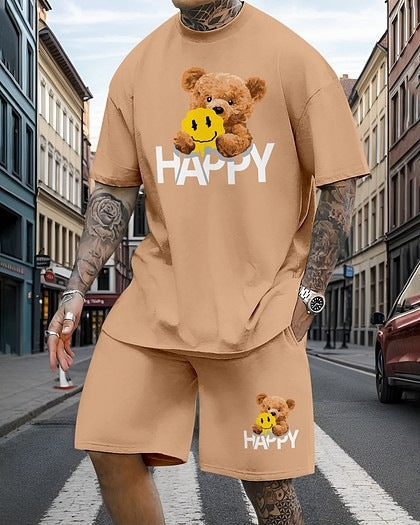 Męski zestaw z nadrukowaną, oversize&