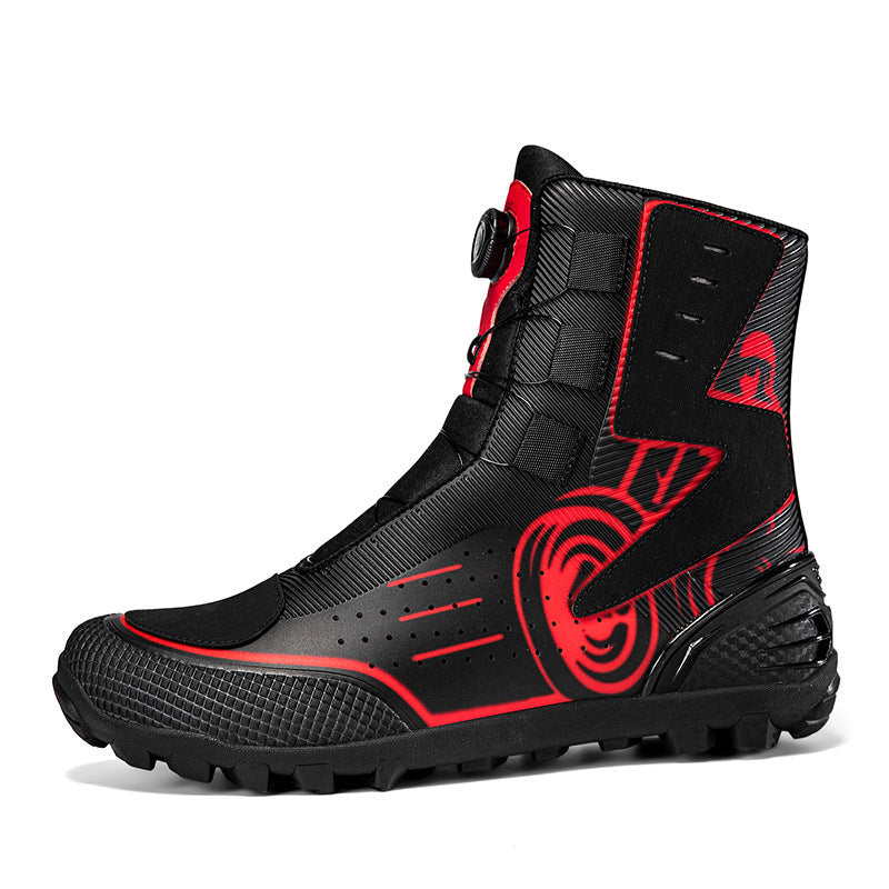 Męskie wysokie buty motocyklowe z nadrukiem