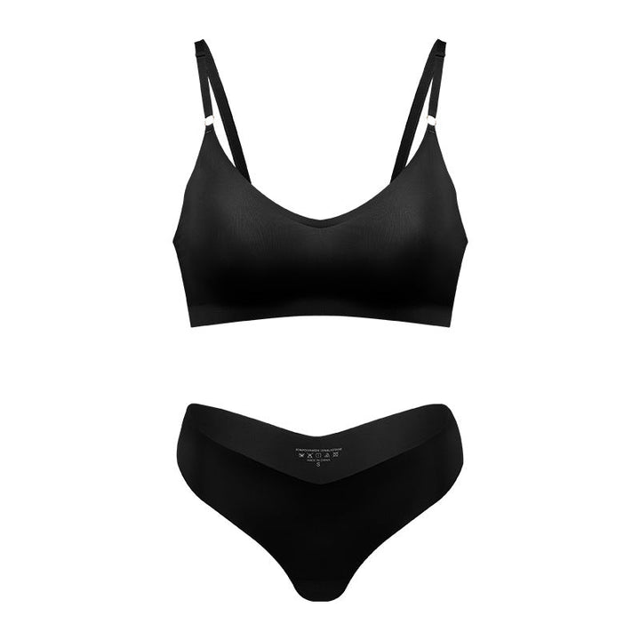Damski bezszwowy bezprzewodowy biustonosz V-neck w kolorze nude do wypoczynku