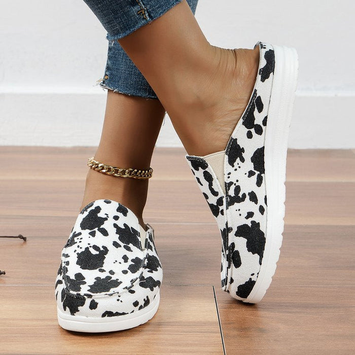 Damskie Wsuwane Mule Leopard z Wyściełaną Wkładką