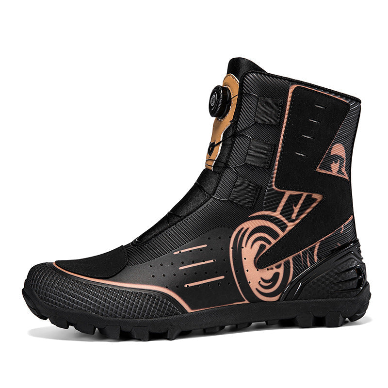 Męskie wysokie buty motocyklowe z nadrukiem