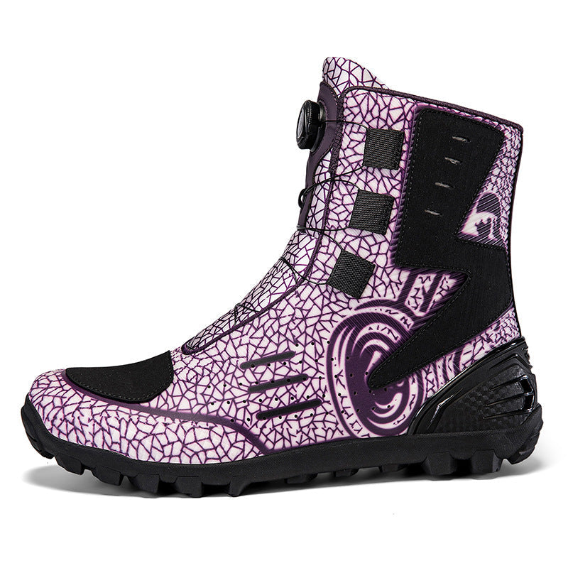 Męskie wysokie buty motocyklowe z nadrukiem