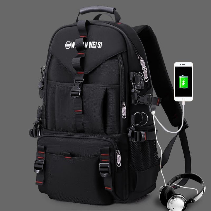Męski plecak podróżny z wieloma kieszeniami na laptopa z portem USB