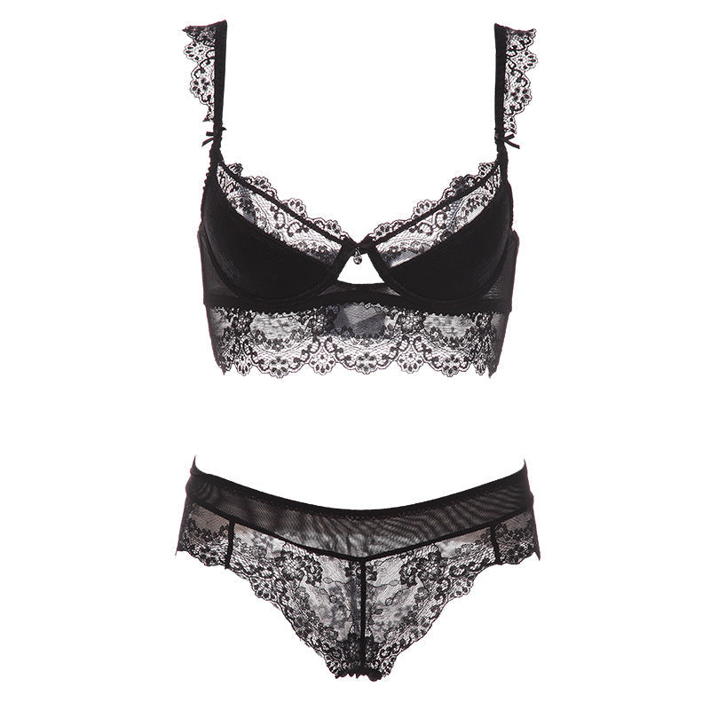 Kobiece Przezroczyste Koronkowe Biustonosze na Fiszbiny Lekkie Lingerie