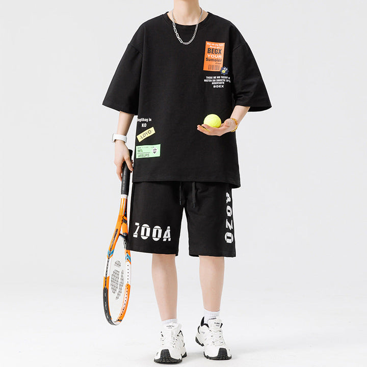 Męski zestaw z nadrukowaną, oversize&