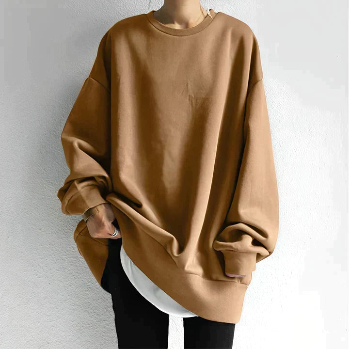 Damski sweter w rozmiarze plus z oversize’owym krojem – miękki, komfortowy, elegancki, luźny sweter