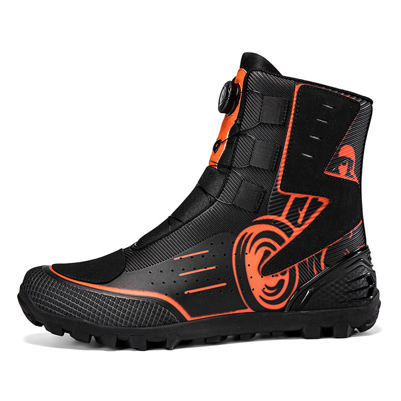Męskie wysokie buty motocyklowe z nadrukiem