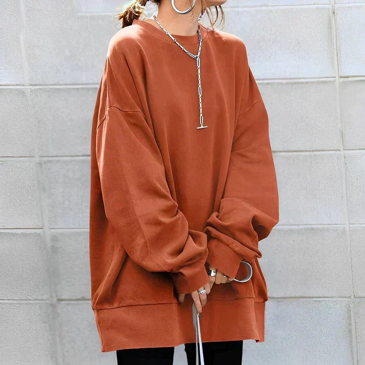 Damski sweter w rozmiarze plus z oversize’owym krojem – miękki, komfortowy, elegancki, luźny sweter