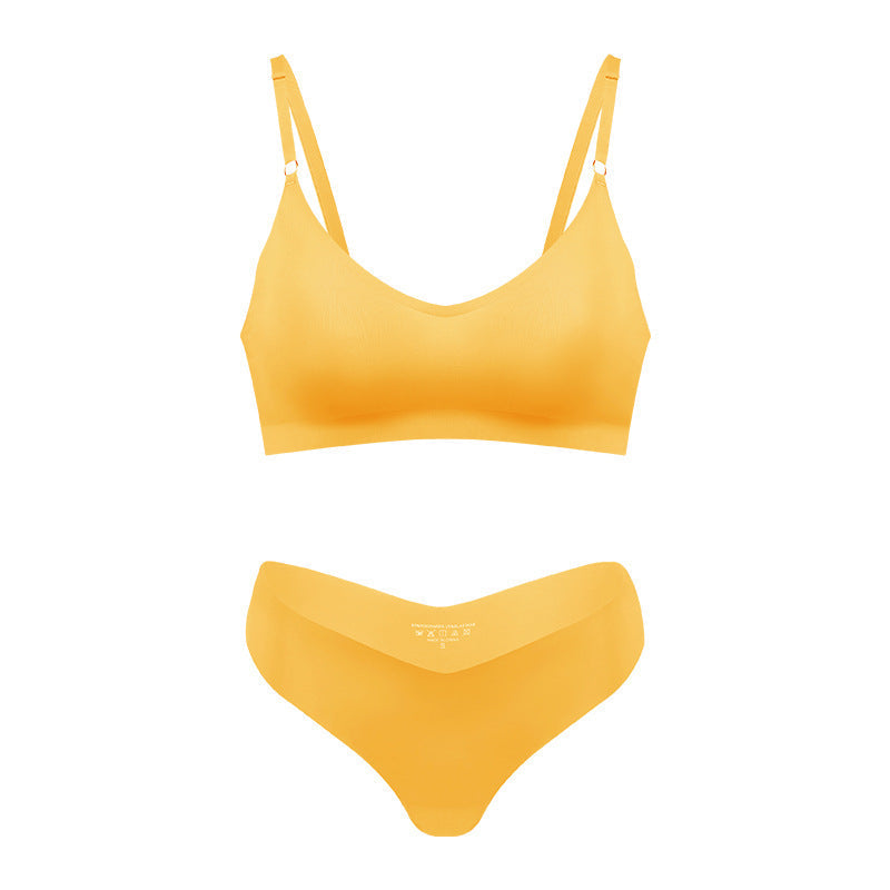 Damski bezszwowy bezprzewodowy biustonosz V-neck w kolorze nude do wypoczynku