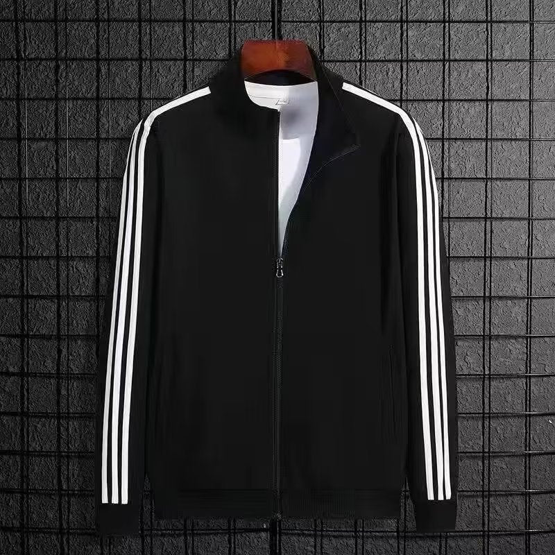 Męski Striped Panel Zip Jacket i Jogger Tracksuit