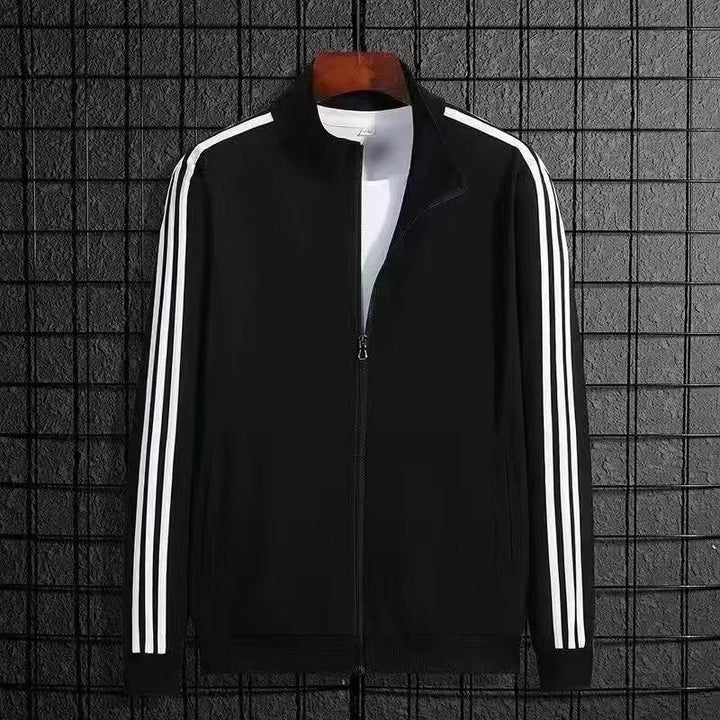 Męski Striped Panel Zip Jacket i Jogger Tracksuit