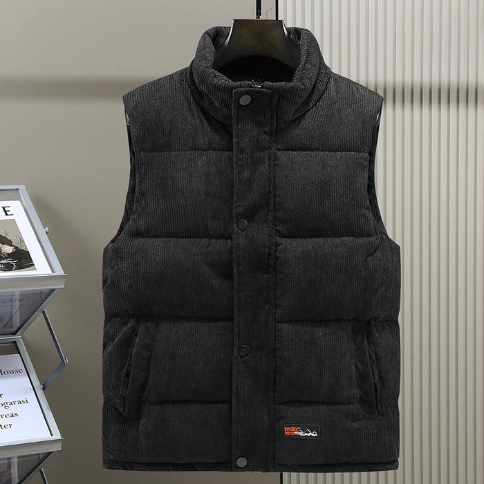 Męska ocieplana kamizelka z korduroy – Wysokokolorowy bodywarmer do warstwowego ubioru na jesień i zimę