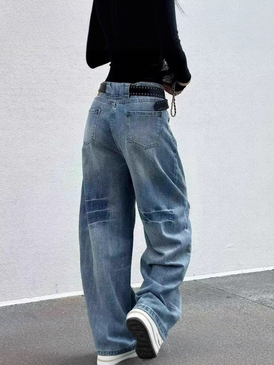 Damskie dżinsy z wysokim stanem w stylu barrel leg