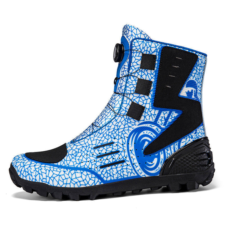 Męskie wysokie buty motocyklowe z nadrukiem