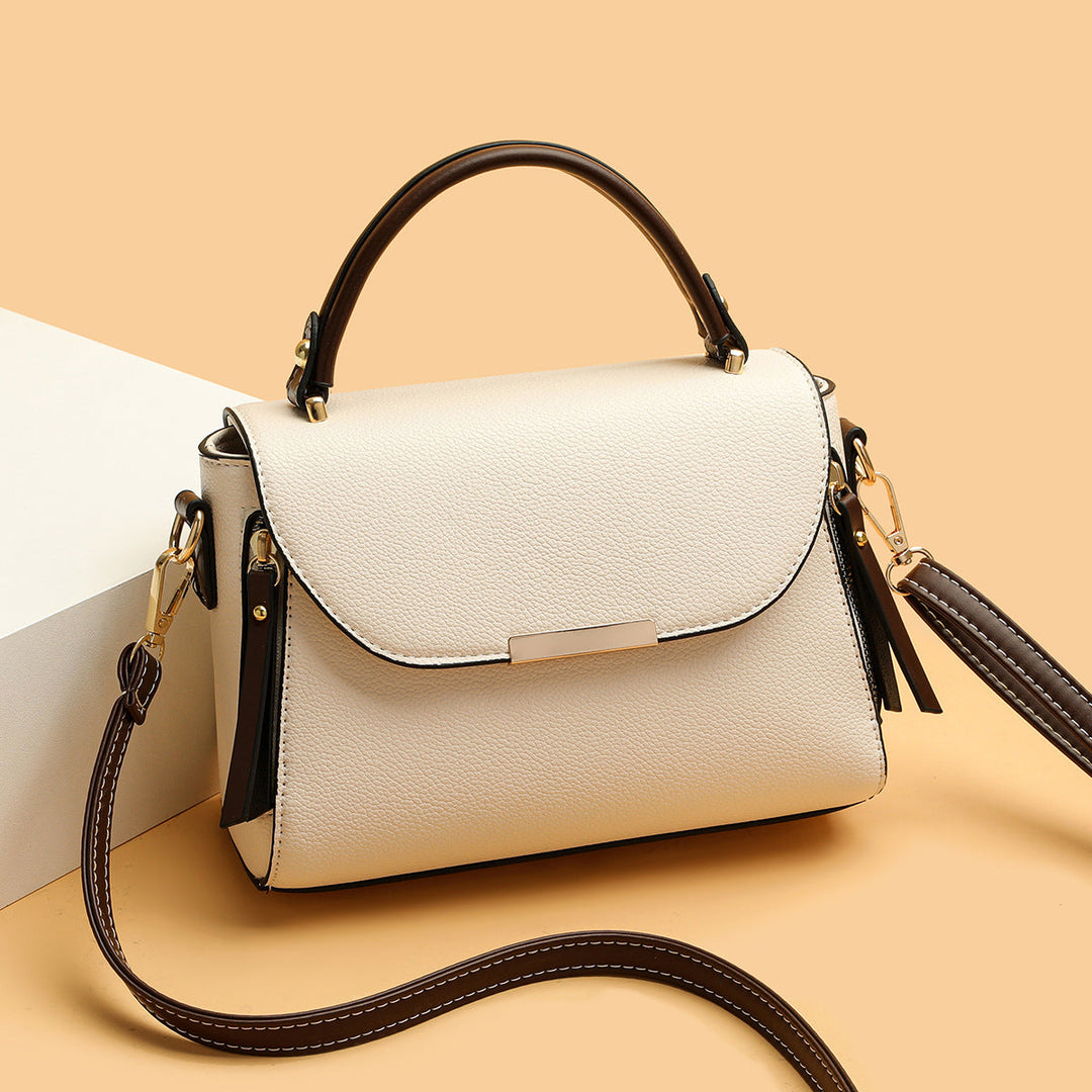 Kobieta strukturalna torebka crossbody z kontrastowym paskiem
