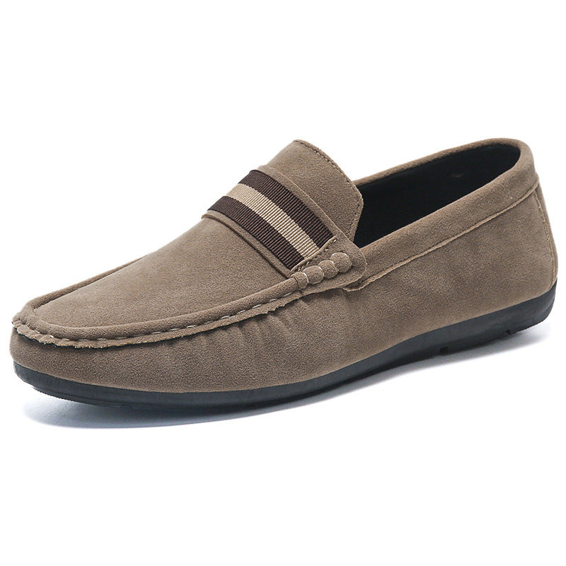 Męskie Mokasyny Slip On z Paskiem w Paski Lekkie Buty Casual