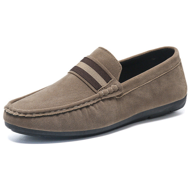 Męskie Mokasyny Slip On z Paskiem w Paski Lekkie Buty Casual