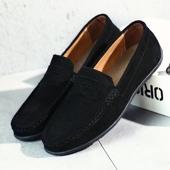 Męskie zamszowe mokasyny typu penny, eleganckie buty casualowe