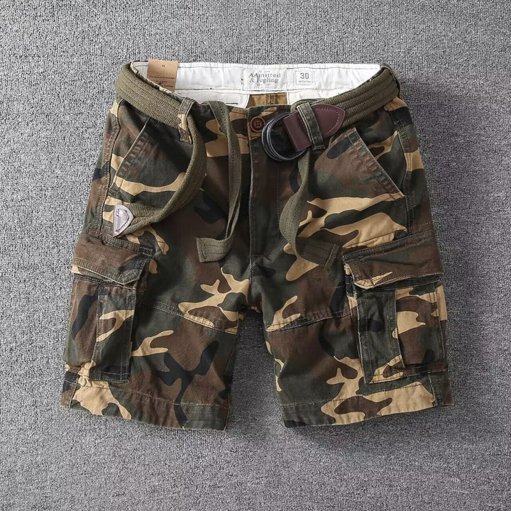 Męskie Spodnie Cargo z Prania w Luźnym Kroju Streetwear